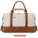 GAYUAPEIA WOMEN'S WEEKENDER BAG TRAVEL DUFFEL ON CARRY-ON BROWN/BEIGE - Like New
