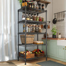REIBII 5-TIER ADJUSTABLE WIRE SHELVING UNIT, 21.5″ WIDE STORAGE RACK - BLACK - Like New