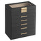 SONGMICS Jewelry Box Organizer with Glass Lid, 6-Layer Jewelry Storage - Black - Like New