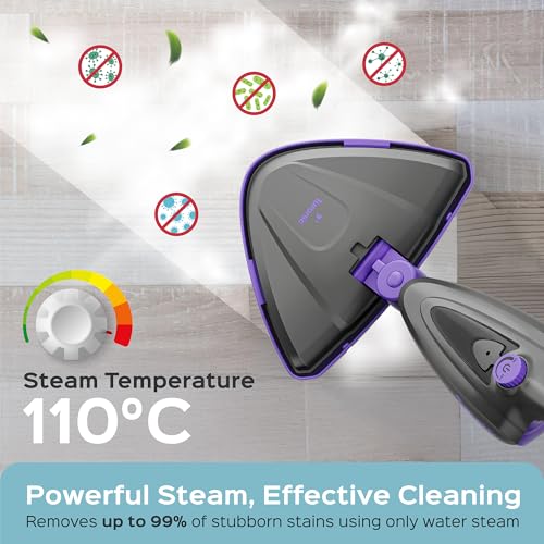 Turonic ST3 10-in-1 Steam Mop 1500W Floor Steamer Detachable Handle ST3-PURPLE - Like New