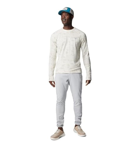 COLUMBIA MEN'S PFG UNCHARTED LONG SLEEVE - SIZE: MEN M - STONE UNCHARTED WATERS - Brand New