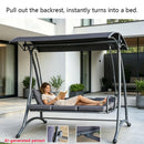 ZSHIYUIO PATIO SWING WITH ADJUSTABLE CANOPY & THICKENED CUSHIONS, GRAY - Like New
