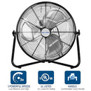 BILT HARD 20 INCH HEAVY DUTY FLOOR FAN - BLACK - Like New