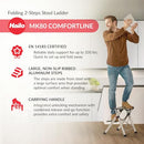 HAILO MINI STEEL STEP STOOL TWO LARGE ANTI-SLIP STEPS 330 LB CAPACITY - Brand New