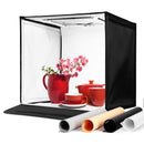 AMZDEAL PHOTO STUDIO PORTABLE LIGHT BOX ADJUSTABLE LIGHT TENT 3000K-6000K, BLACK - Like New