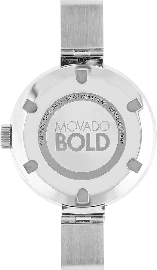 Movado Women's BOLD Bangles Stainless Steel Watch - Silver/Gold/Pink Like New