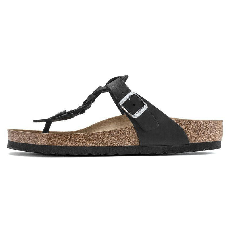 BIRKENSTOCK GIZEH BRAID WOMEN'S REGULAR FIT - SIZE: MEN 4 WOMEN 6 - BLACK - Like New