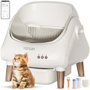 YIZFERN SELF CLEANING LITTER BOX FOR MULTIPLE CATS, AUTOMATIC - WOODEN - Like New