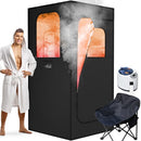 OULUU STEAM SAUNA, 3L BOX, REMOTE, 3.2’ X 3.2’ X 6.0’, 1200W - BLACK-DARK BLUE - Like New