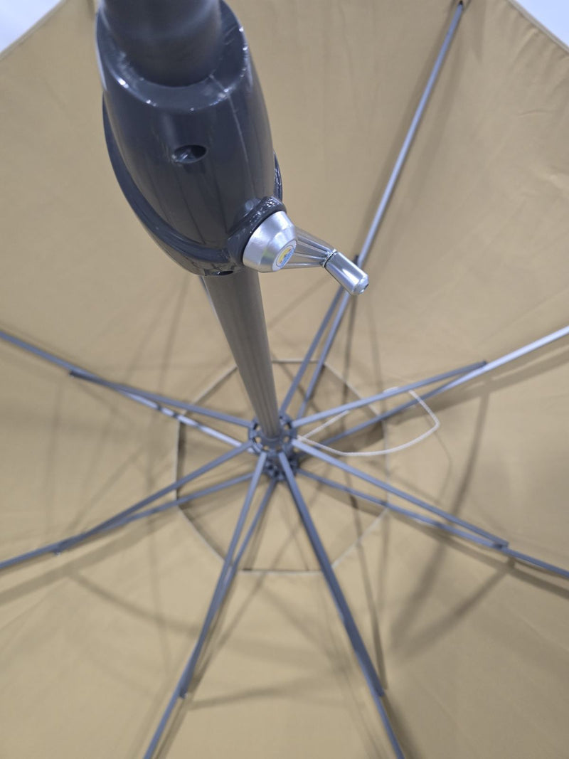 CALIFORNIA UMBRELLA 9 FT. DARK ASH ALUMINUM MARKET PATIO UMBRELLA - CANVAS BRASS - Like New