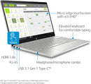 HP Pavilion Laptop 15.6'' FHD +TOUCH i7-1065G7 12GB 1TB HDD 15-CS3065CL - Silver - Like New