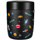 CHARCY 9OZ STAINLESS VACUUM FOOD JAR SOUP THERMO - GRAY ASTRONAUT - BLACK PIXELS - Like New