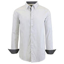 GALAXY BY HARVIC MENS LONG SLEEVE SOLID SLIM FIT DRESS SHIRTS SIZE 2XL - WHITE - Brand New