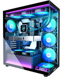 MUSETEX K2 ATX PC CASE 7 PWM ARGB FANS PRE-INSTALLED TYPE-C MID TOWER - BLACK - Like New