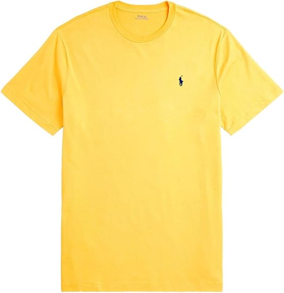 BLACK HORSE CLUB POLO RALPH LAUREN MEN'S SLIM FIT ICONIC MESH POLO - M - YELLOW - Like New