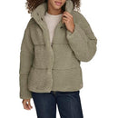 LW4RS005 LEVI'S WOMEN'S LONG LENGTH PATCHWORK QUILTED TEDDY COAT - SEAFOAM - XL - Like New