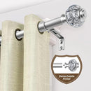 USFOOK 1 Inch Curtain Rods 36 to 72 Inches(3-6 ft) Telescoping Single - Silver - Brand New