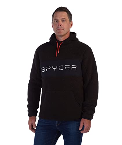 SPYDER MEN'S VISTA HOODIE FLEECE JACKET SIZE: MEN M BLACK - Brand New