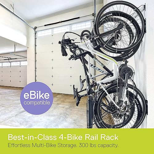 DELTA HEAVY DUTY TRACK RACK WALL MOUNT BIKE RACK 4-BIKE WM4000 - SLIVER - Like New