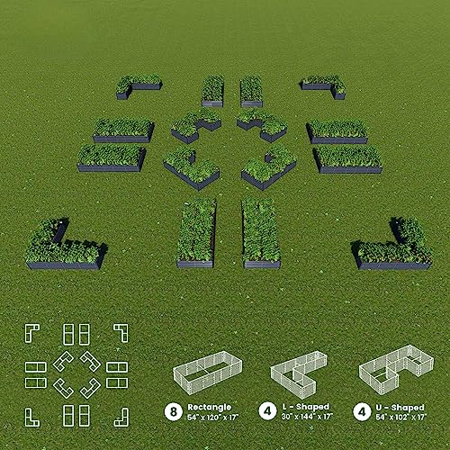 OLLE ULR SHAPES RAISED GARDEN BED KIT 17" TALL 4 STYLES GALVANIZED - SAGE - Like New