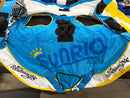SUNRIO TOWABLE TUBES FOR BOATING, INFLATABLE RIDER - YELLOW-WHITE BLUE - Like New