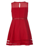 CALVIN KLEIN GIRLS' SLEEVELESS FIT AND FLARE PARTY DRESS, WOMEN 14, CHERRY - Brand New