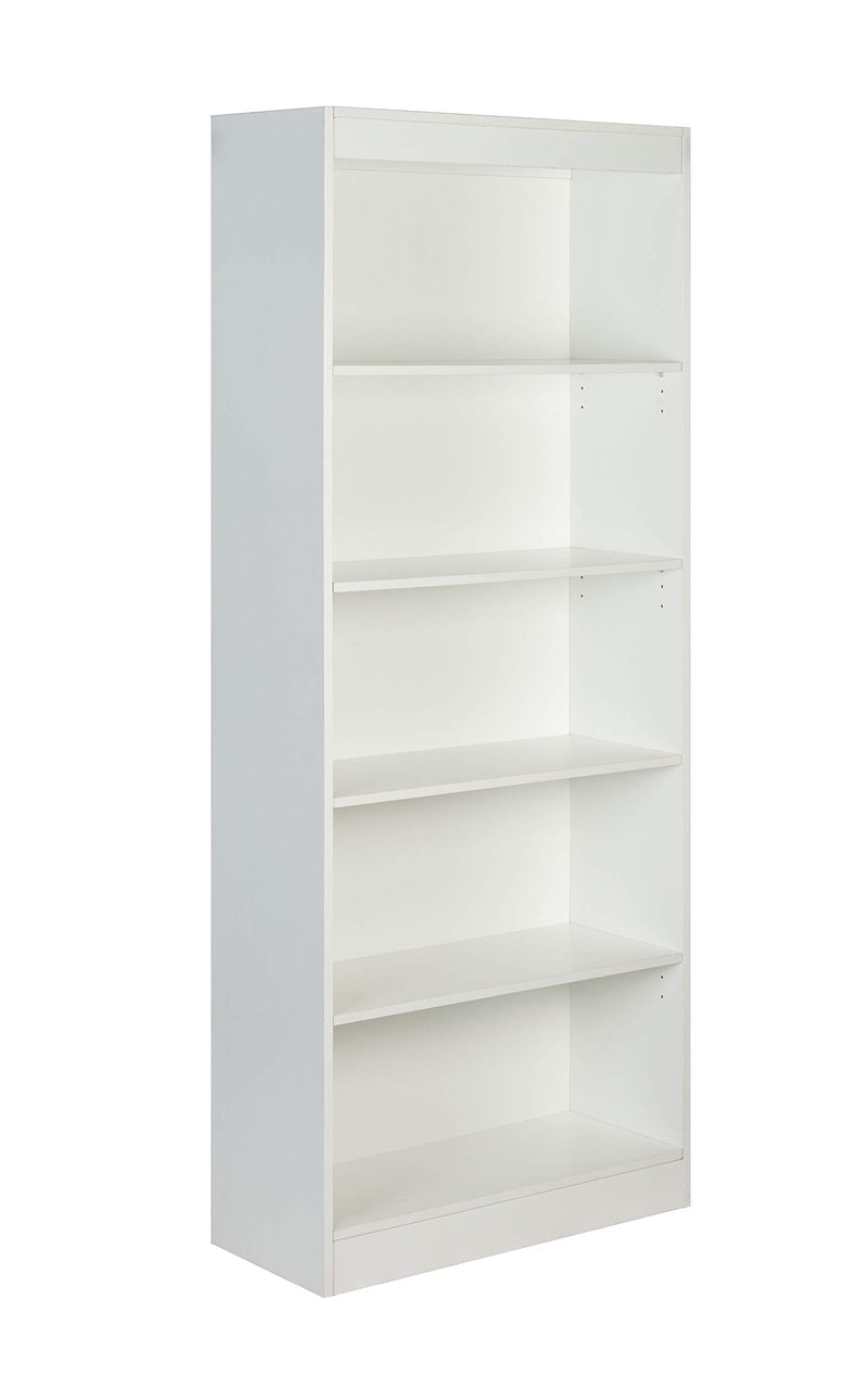 ONSPACE ESSENTIALS 5-TIER BOOKSHELF, 50-LD0101SHLF-WHITE - WHITE - Like New