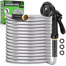 KEBOSE GARDEN HOSE 50FT - STAINLESS STEEL - SILVER - Brand New