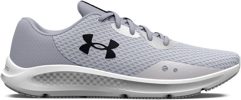 3024889 Under Armour Women's Charged Pursuit 3 Running Shoe Halo Gray/Black 10 Like New