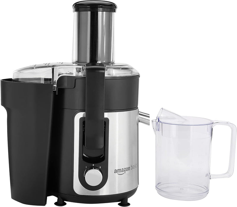 Amazon Basics Wide-Mouth, 2 speed centrifugal juicer, 1000 ML - Black/Silver Like New