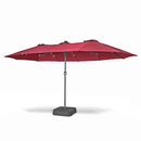 HOME ZONE LIVING 15X9FT DOUBLE HEAD PATIO UMBRELLA WITH BASE - - Scratch & Dent