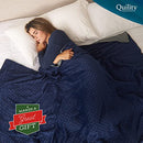 Quility Weighted Blanket for Adults, 20 LB King Size, 100% Cotton - Navy - Like New