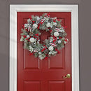NATIONAL TREE HGTV HOME COLLECTION FROSTED TRADITIONS WREATH 28" UNLIT - RED - Like New