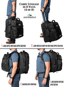 Hypath 2-in-1 Convertible Travel Bag - Use as Backpack with Wheels - Black - Brand New