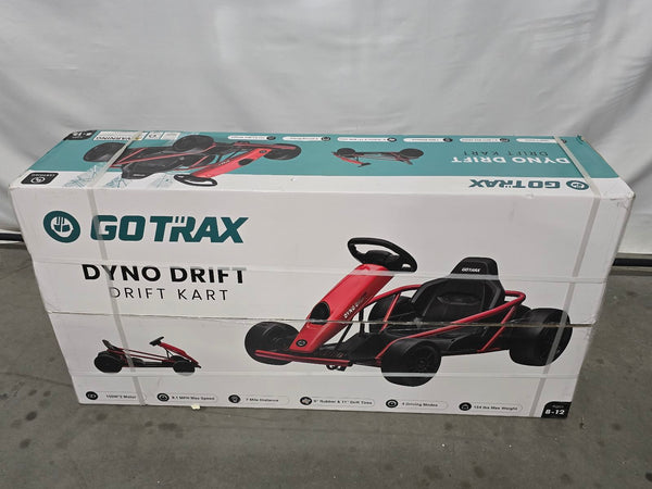 GOTRAX DRIFT GO KART: STEEL FRAME 8.1 MPH WEIGHT DUAL 150W MOTOR - BLACK/RED - Brand New