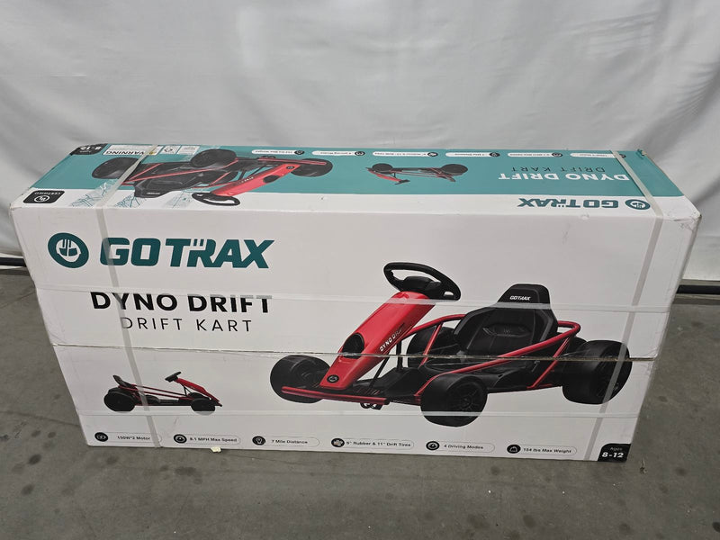 GOTRAX DRIFT GO KART: STEEL FRAME 8.1 MPH WEIGHT DUAL 150W MOTOR - BLACK/RED - Brand New
