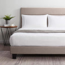 HEARTH & HARBOR LINEN PLATFORM BED - FULL SIZE, MODERN BEDFRAME, NB-HC-F - BEIGE - Like New
