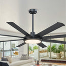 PARROT UNCLE 60" BLACK LED INDOOR CEILING FAN WITH REMOTE 8 BLADE - BLACK - Like New