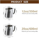 HALFCHEN MILK FROTHER CUP,350ml/600ml, 12OZ/20OZ, H-20OZ, Kettle - Silver - Like New