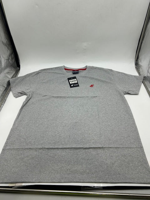 PACIFIC POLO CLUB MEN'S SHORT SLEEVE T-SHIRT - SIZE: MEN L - GRAY - Brand New