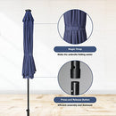 Simple Deluxe 9' Solar Umbrella 32 LED Lighted Patio Umbrella - Dark Blue - Like New