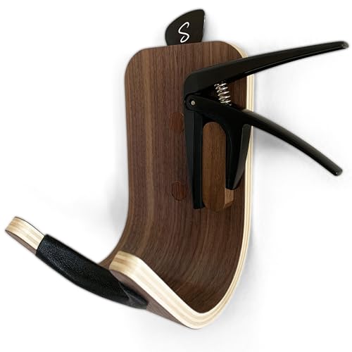 STRUMMM GUITAR WALL MOUNT MODERN HANGER WALL STORAGE & DISPLAY - WALNUT - Like New
