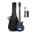 GLARRY INSTRUMENT MINI ELECTRIC BASS GUITAR 36IN GW101 - BLUE - Like New
