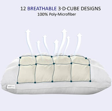 DOCTOR PILLOW HYBRID ICE ALL NIGHT COMFORT HOTEL STYLE PILLOW - WHITE Like New