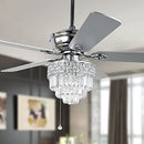 YYEHON 52" Chandelier Fan with Lights, Remote, Ceiling Fan, B0B915FYFY - Black - Brand New