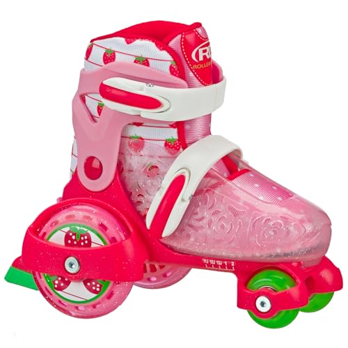 ROLLER DERBY FUN ROLL BEGINNER ROLLER SKATES - SIZE WOMEN SMALL 7-11 STRAWBERRY - Like New