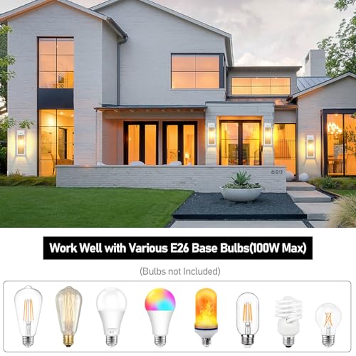 BESLOWE LARGE SIZE OUTDOOR WALL LIGHT FIXTURES Sconces Wall Mounted 2-Pack White - Brand New