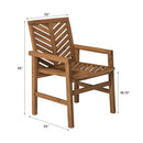 WALKER EDISON 2 PIECE OUTDOOR PATIO CHEVRON WOOD BACKYARD GARDEN - GRAY - Like New