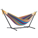 Vivere Double Cotton Hammock with Space Saving Steel Stand UHSDO9-20 - TROPICAL - Like New