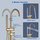 VOTAMUTA BRUSHED GOLD FLOOR MOUNTED TUB FILLER SHOWER FAUCET HANDLE - GOLD - Like New